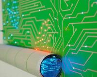 LED tapéta közelről
